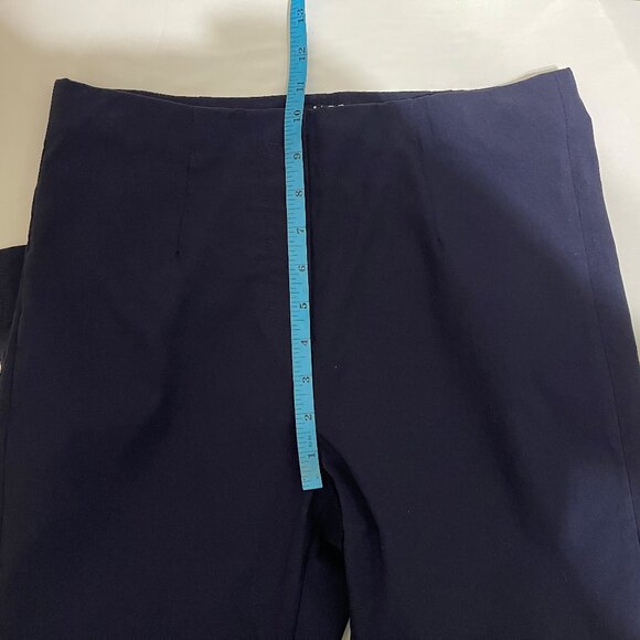 Lior Size 8 Navy Cropped Leg Slit Pull On Pants - Picture 8 of 8